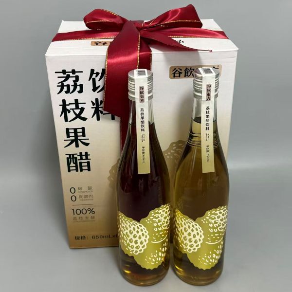 精选|荔枝果醋（原装箱）|650ml/瓶|6瓶|次日配送