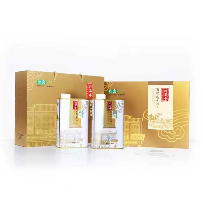 衢州|刘家香有机山茶油（1L×2罐）礼盒装|铁罐礼盒装|1提|次日配送