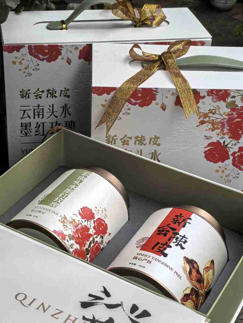 精选|八年新会陈皮+冻干墨红玫瑰（出口级别）礼盒|出口级品质|1箱